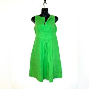 VTG Y2K Banana Republic Women's Dress 6 Pea Green 100% Linen Dress Retro